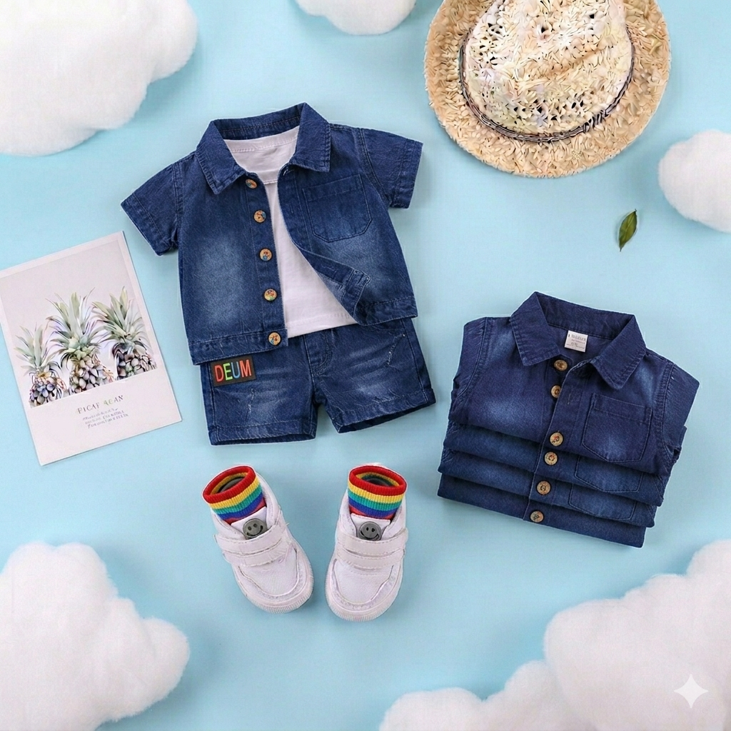 Baby Boys and girls Denim Outfit Set
