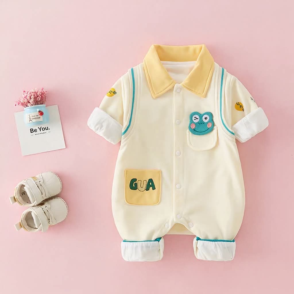 🐸 Cute  Baby Romper – Soft Cotton Jumpsuit 👶✨