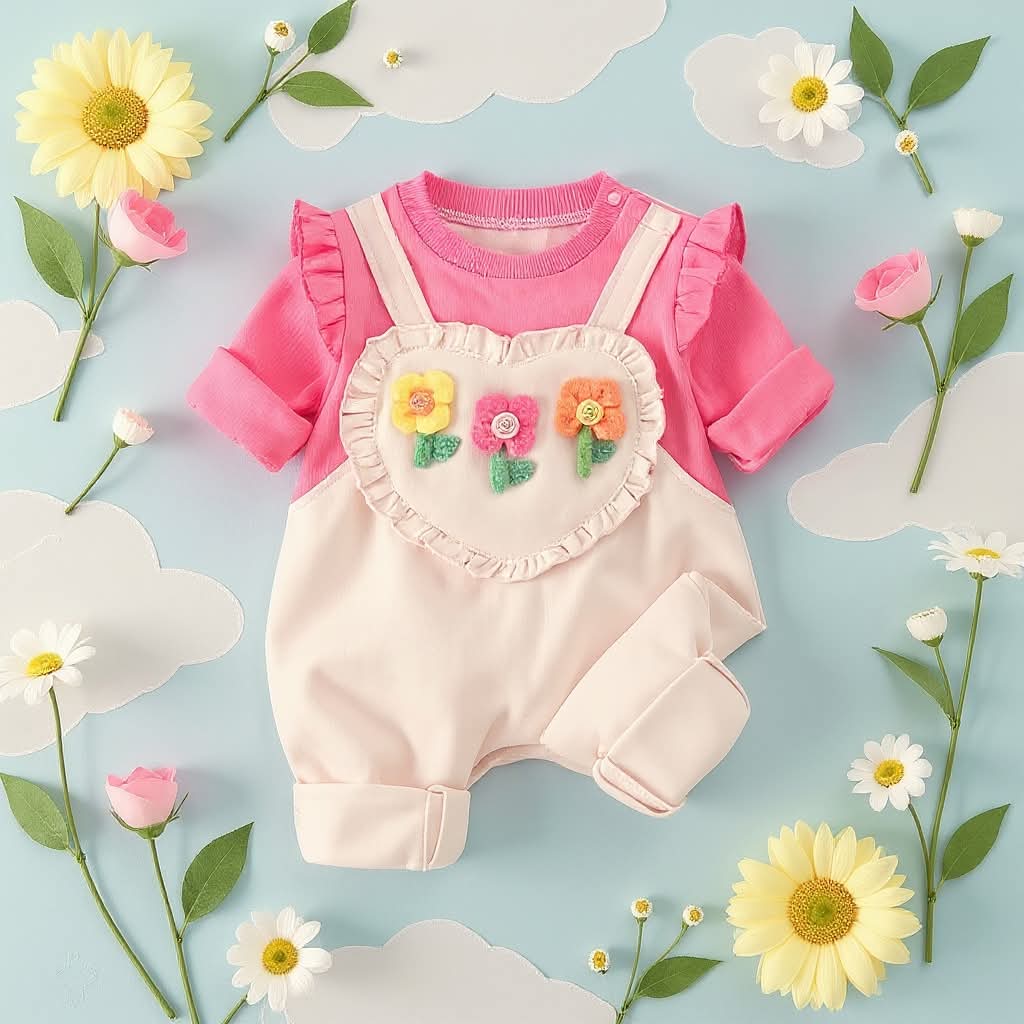 Rani Pink Baby Romper Set – Cute Floral Summer Outfit 👶🌺