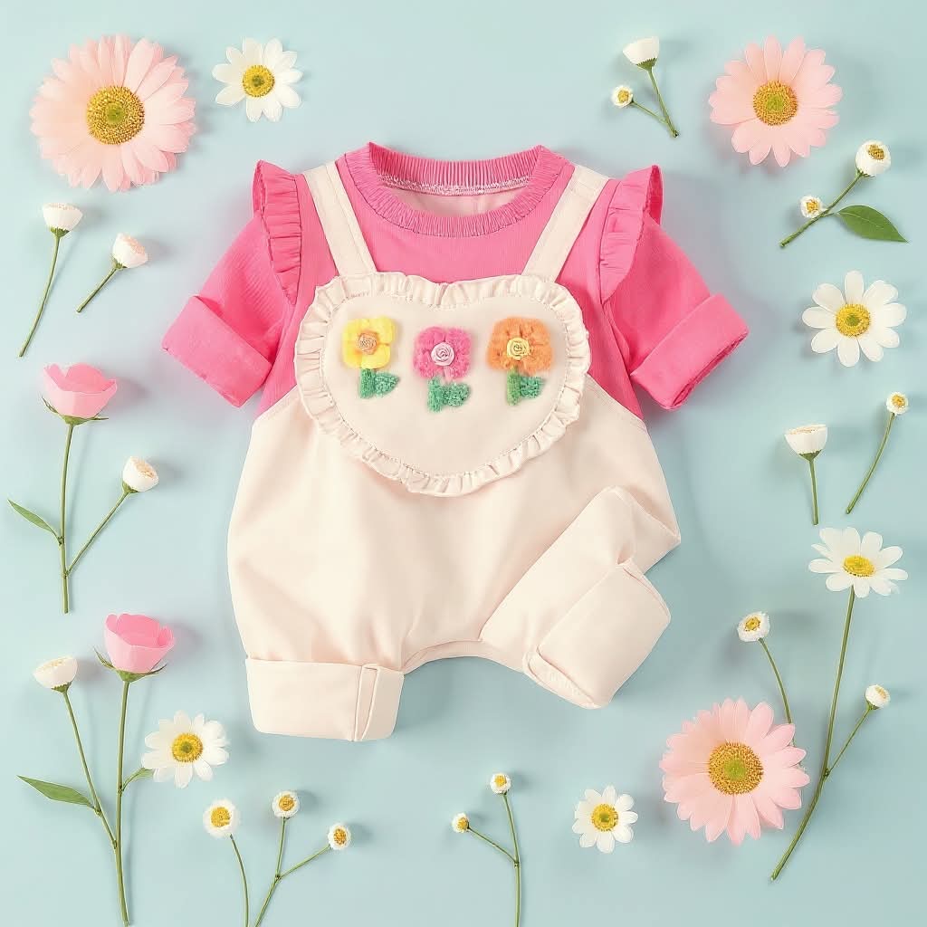 Rani Pink Baby Romper Set – Cute Floral Summer Outfit 👶🌺
