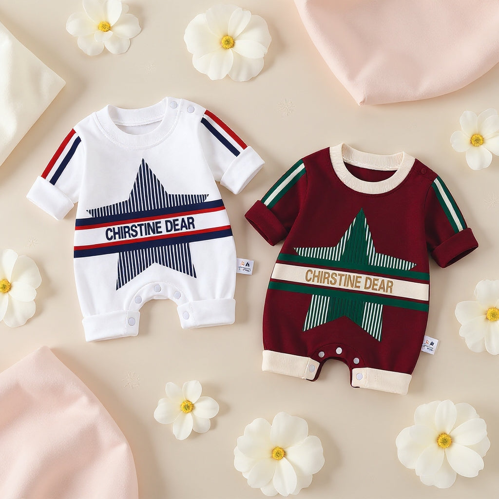 Cute Star Baby Romper – 4 Colors available