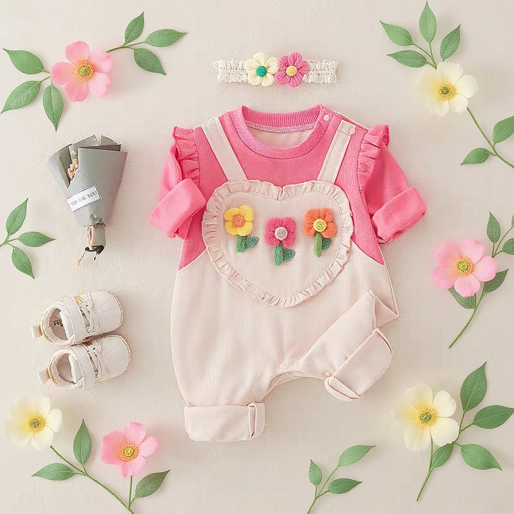 Rani Pink Baby Romper Set – Cute Floral Summer Outfit 👶🌺
