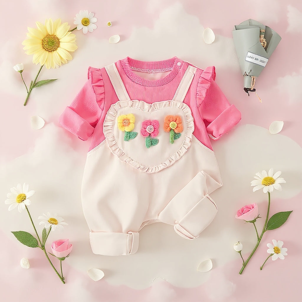 Rani Pink Baby Romper Set – Cute Floral Summer Outfit 👶🌺