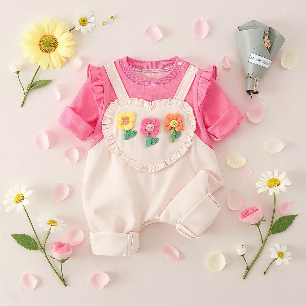 Rani Pink Baby Romper Set – Cute Floral Summer Outfit 👶🌺