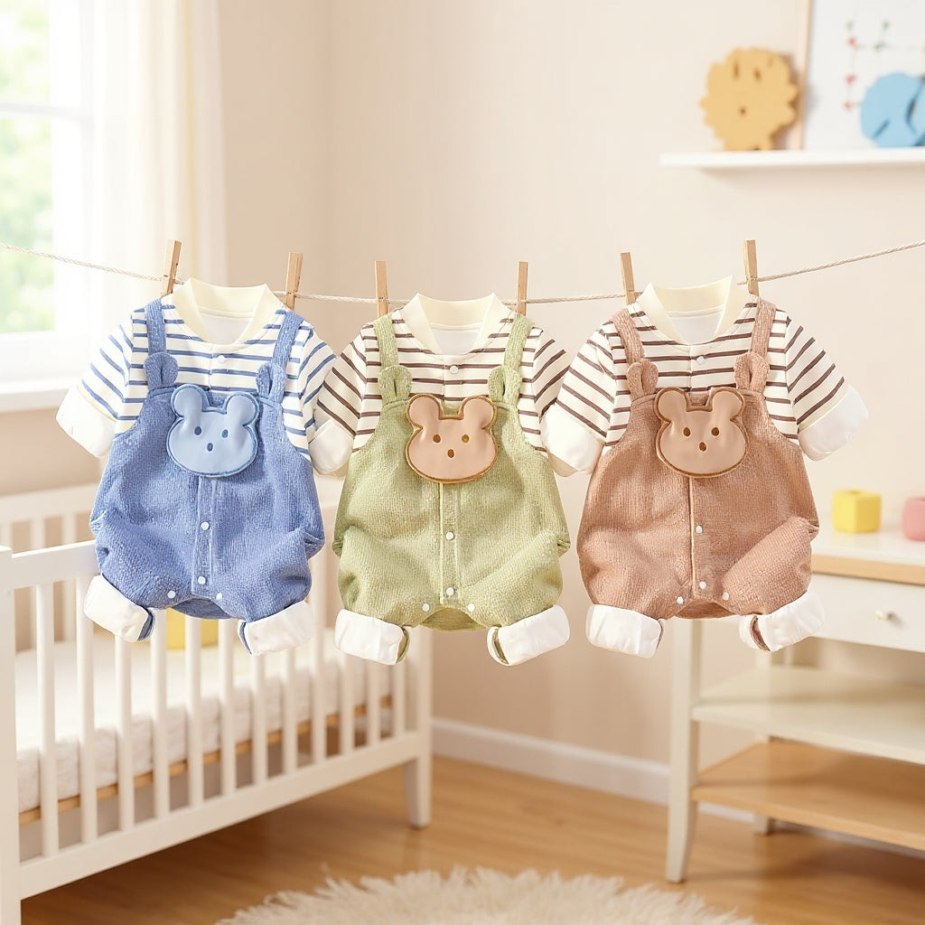 Cute Bear Baby Romper Set – Summer Lightweight Outfit 🧸☀️