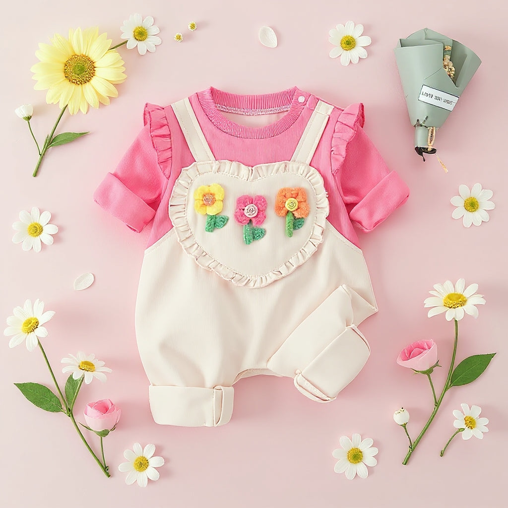 Rani Pink Baby Romper Set – Cute Floral Summer Outfit 👶🌺