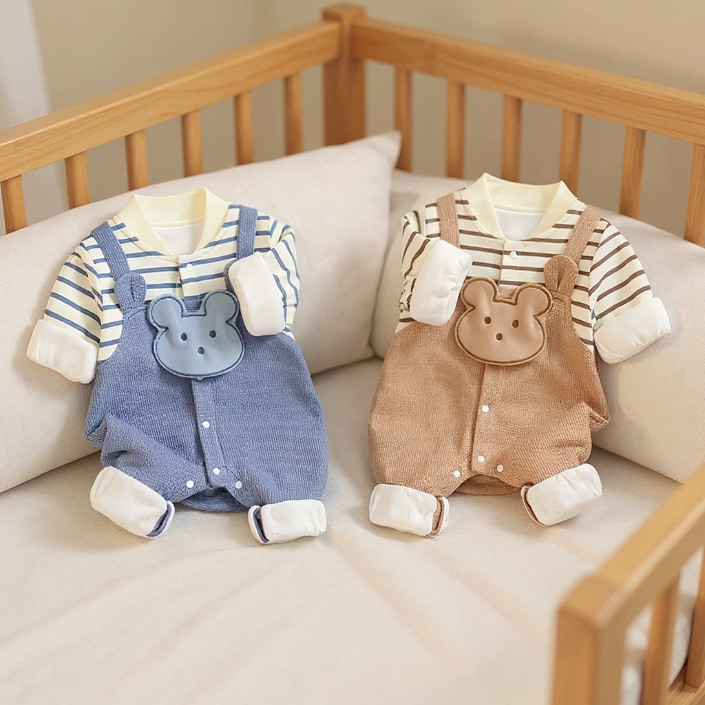 Cute Bear Baby Romper Set – Summer Lightweight Outfit 🧸☀️