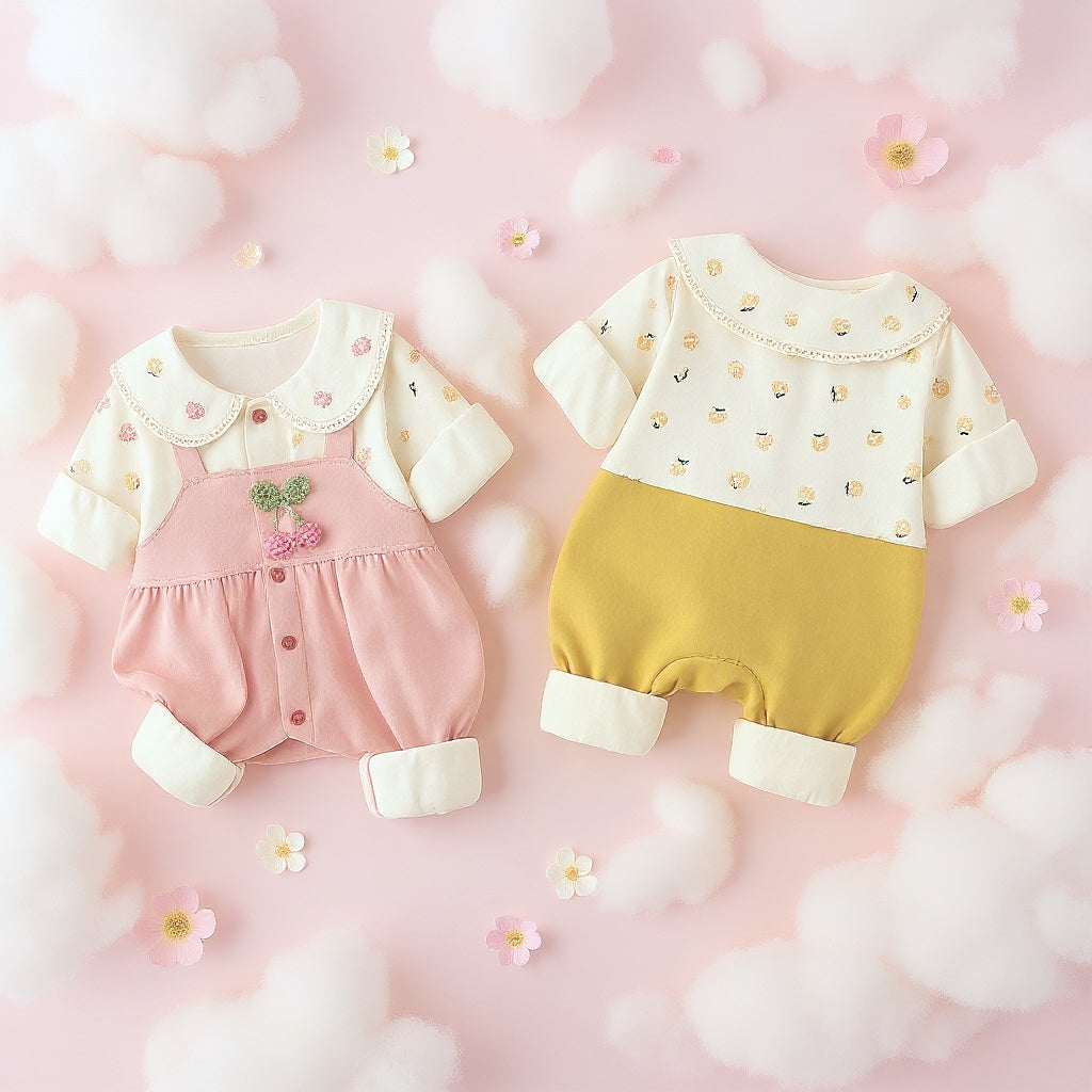 Cute Summer Baby Romper Set – Soft Cotton Floral & Pink Outfit 🌼