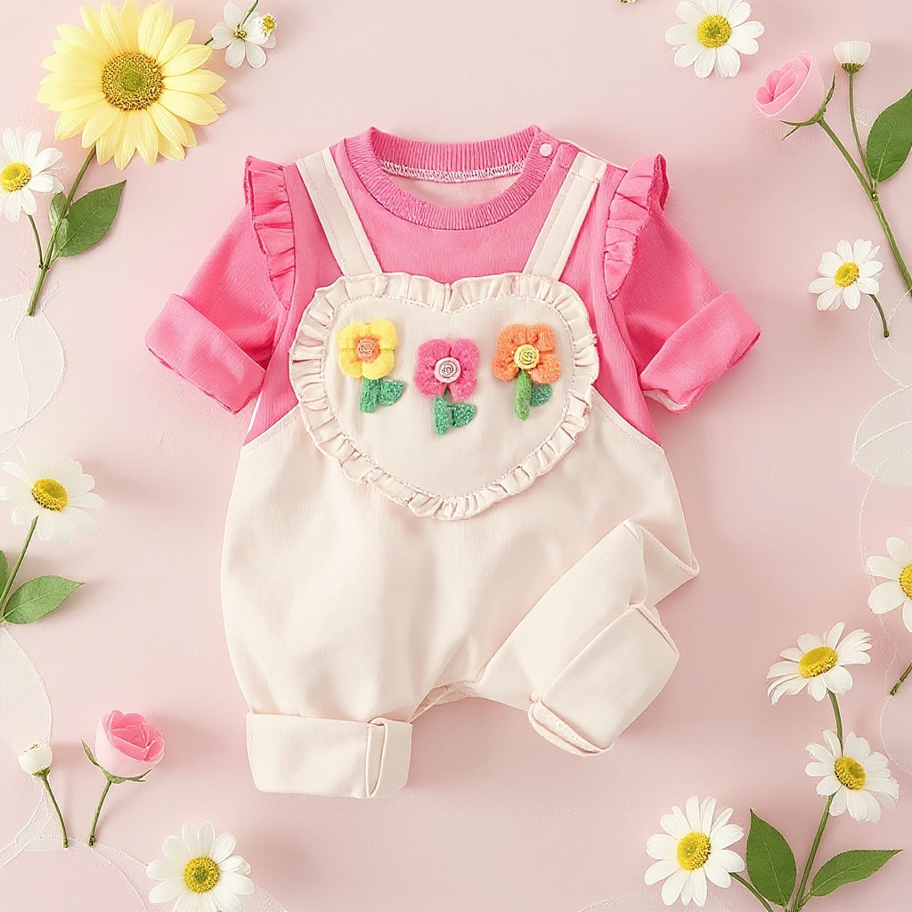 Rani Pink Baby Romper Set – Cute Floral Summer Outfit 👶🌺