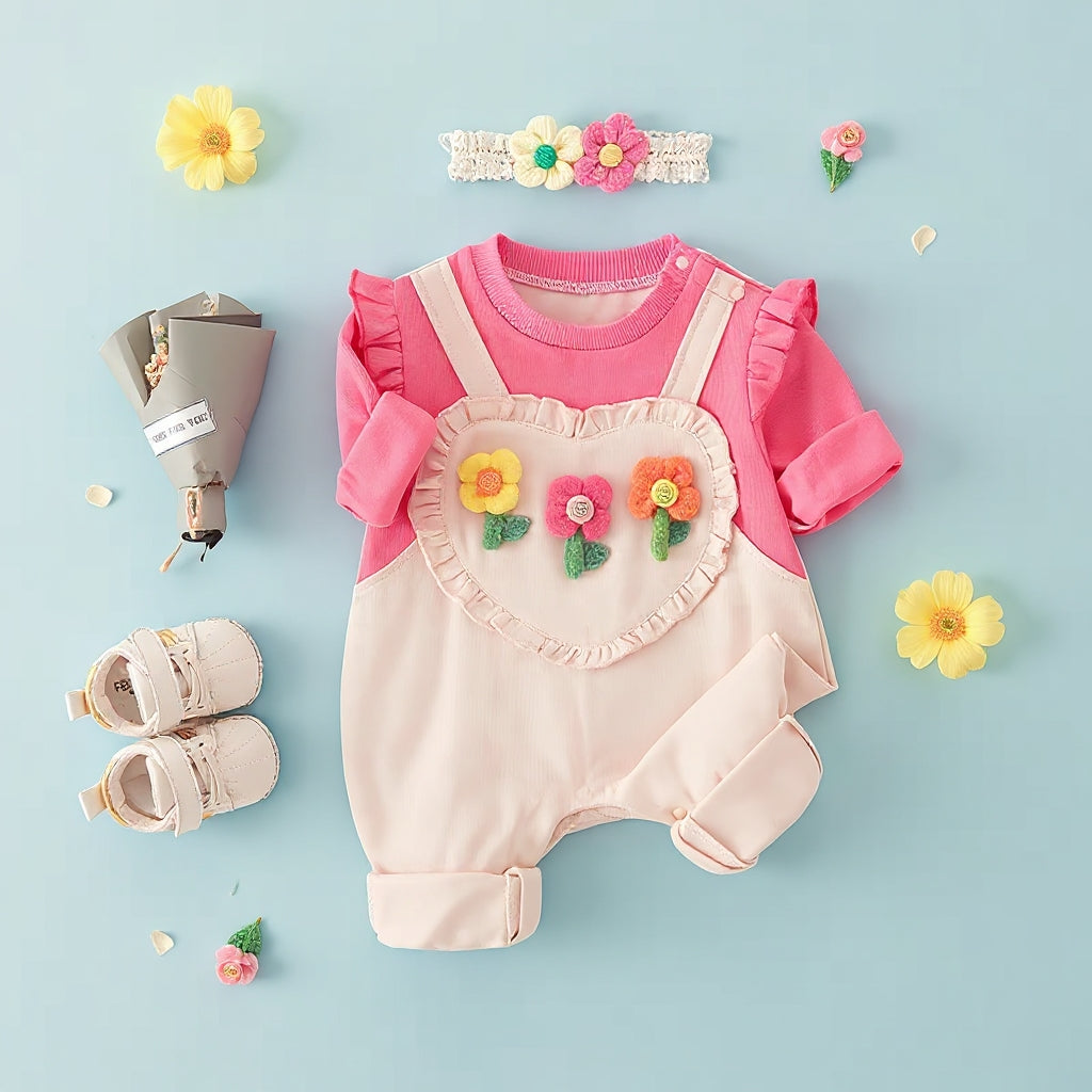 Rani Pink Baby Romper Set – Cute Floral Summer Outfit 👶🌺