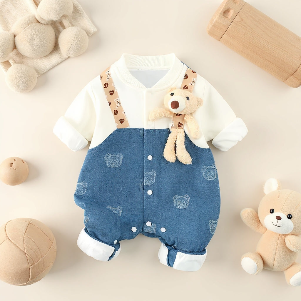 Teddy Buddy Summer Baby Romper – Cute Bear Cotton Outfit for Babies 🧸☀️