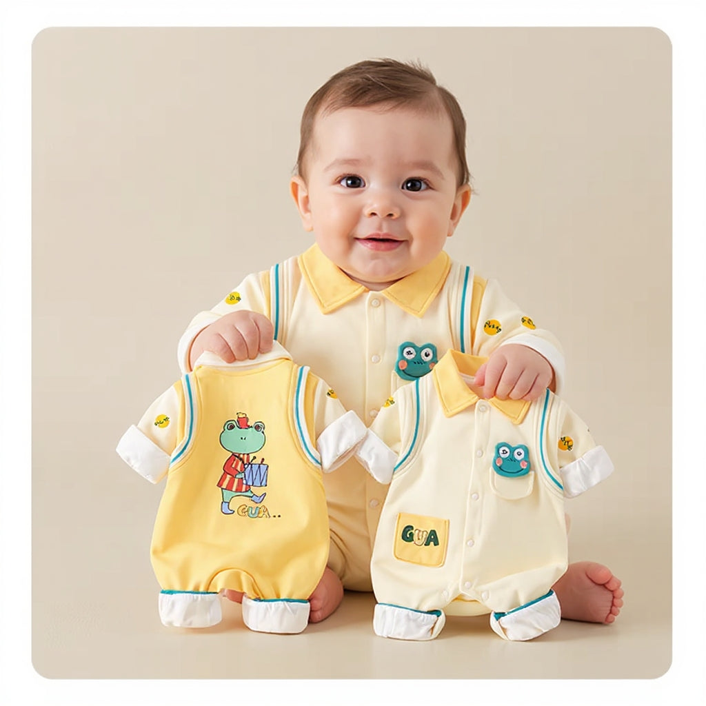 🐸 Cute  Baby Romper – Soft Cotton Jumpsuit 👶✨