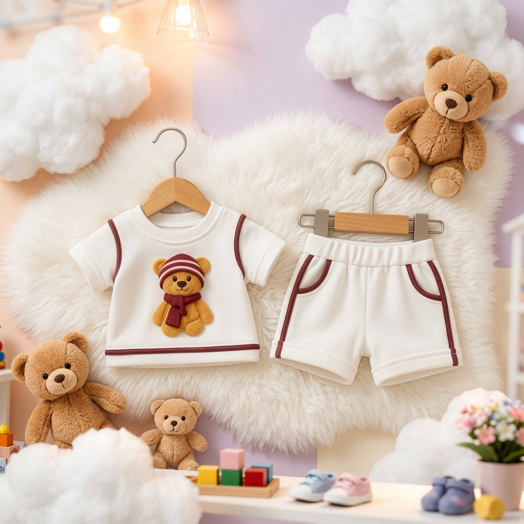Soft Cotton 2-Piece Suit for Toddlers - Comfortable Top & Bottom Set 👶💖