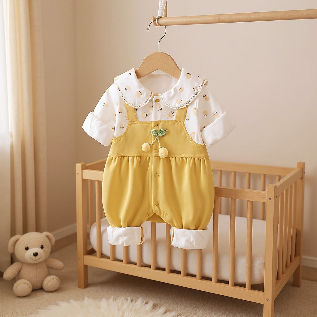 Cute Summer Baby Romper Set – Soft Cotton Floral & Pink Outfit 🌼