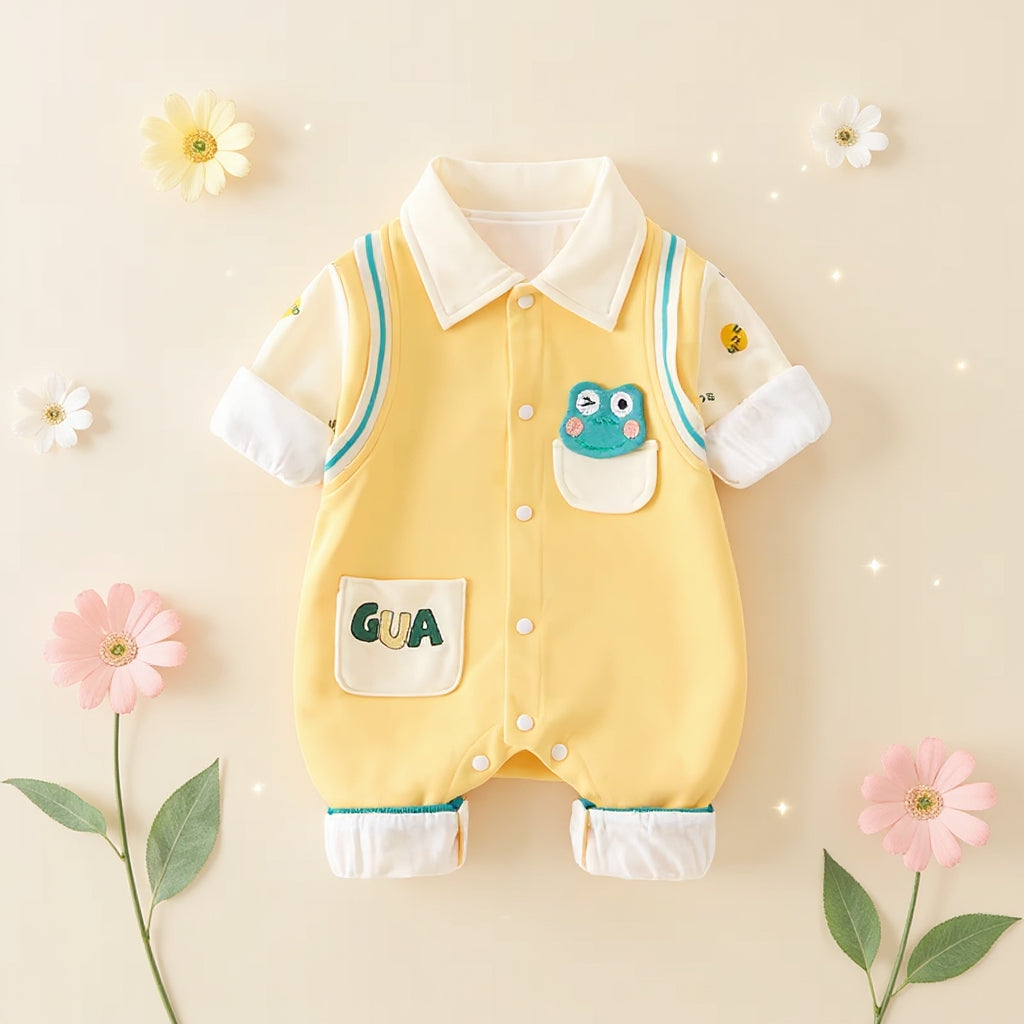 🐸 Cute  Baby Romper – Soft Cotton Jumpsuit 👶✨