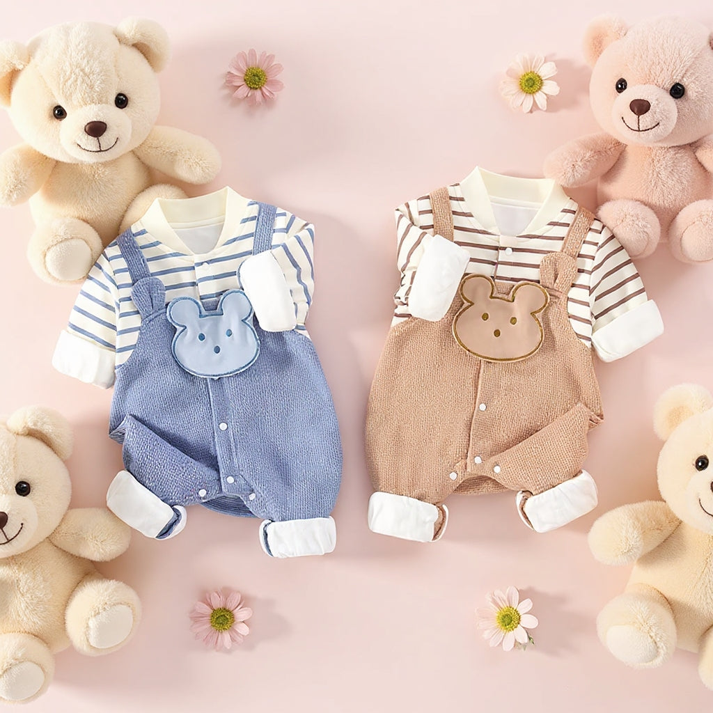 Cute Bear Baby Romper Set – Summer Lightweight Outfit 🧸☀️