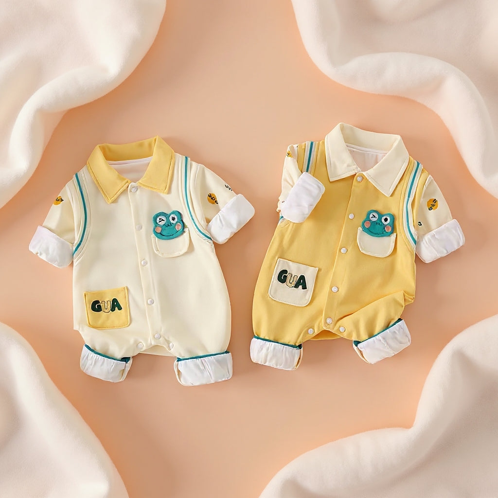 🐸 Cute  Baby Romper – Soft Cotton Jumpsuit 👶✨