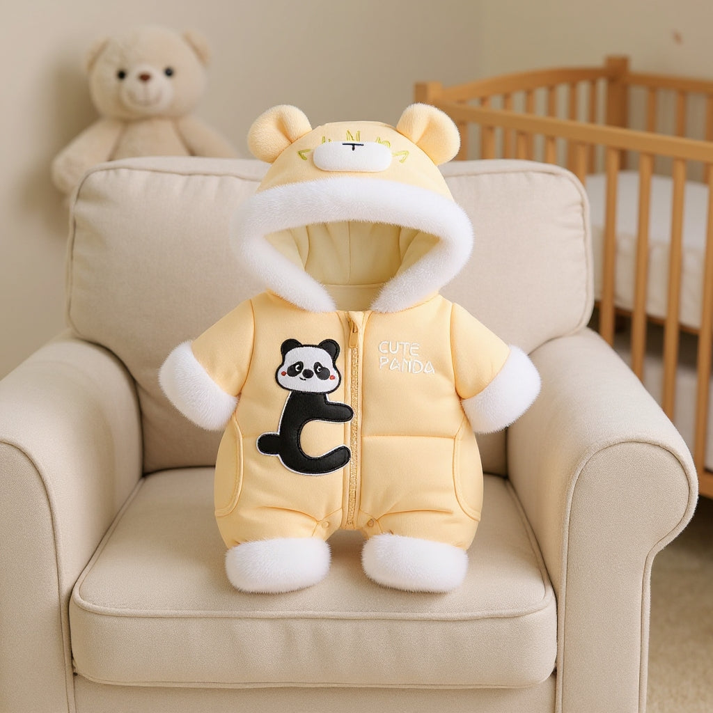 Premium 1-Piece "Cute Panda" Hooded Romper – Ultra-Soft All-Season Jumpsuit for Babies!