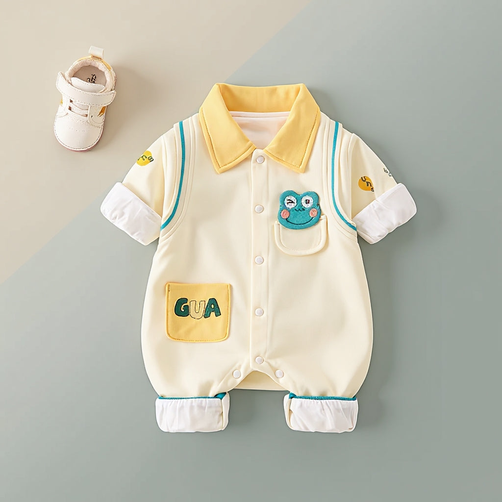 🐸 Cute  Baby Romper – Soft Cotton Jumpsuit 👶✨