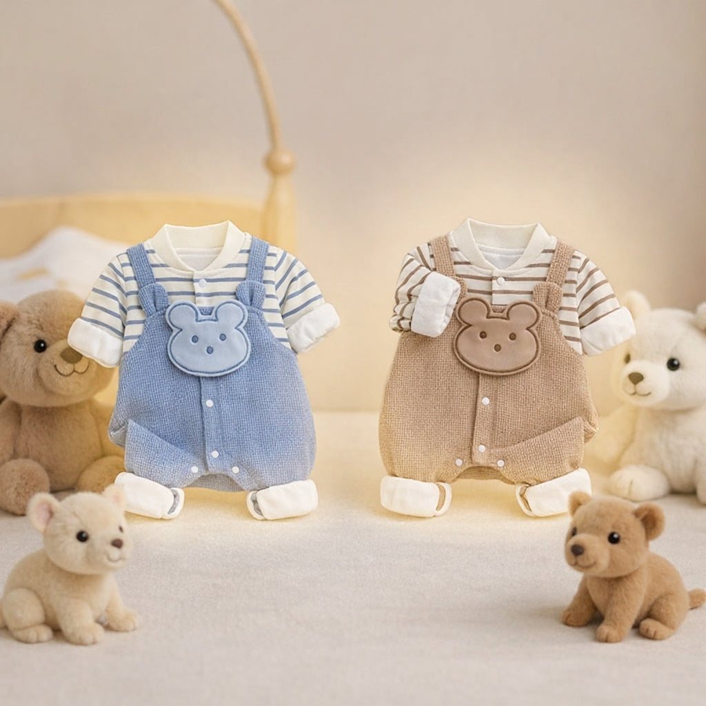 Cute Bear Baby Romper Set – Summer Lightweight Outfit 🧸☀️