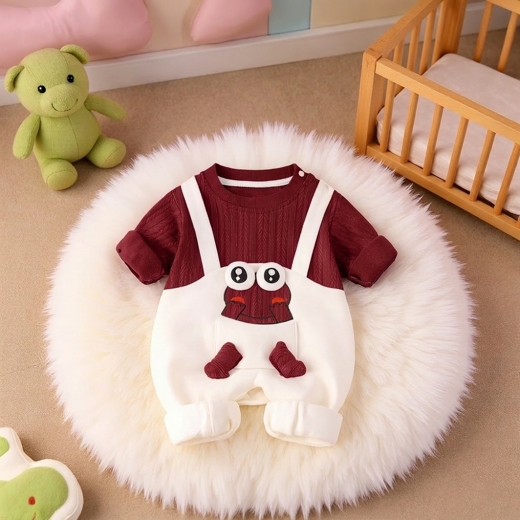 Little Frog Summer Baby Romper – Cute Green Cotton Outfit for Babies 🐸☀️