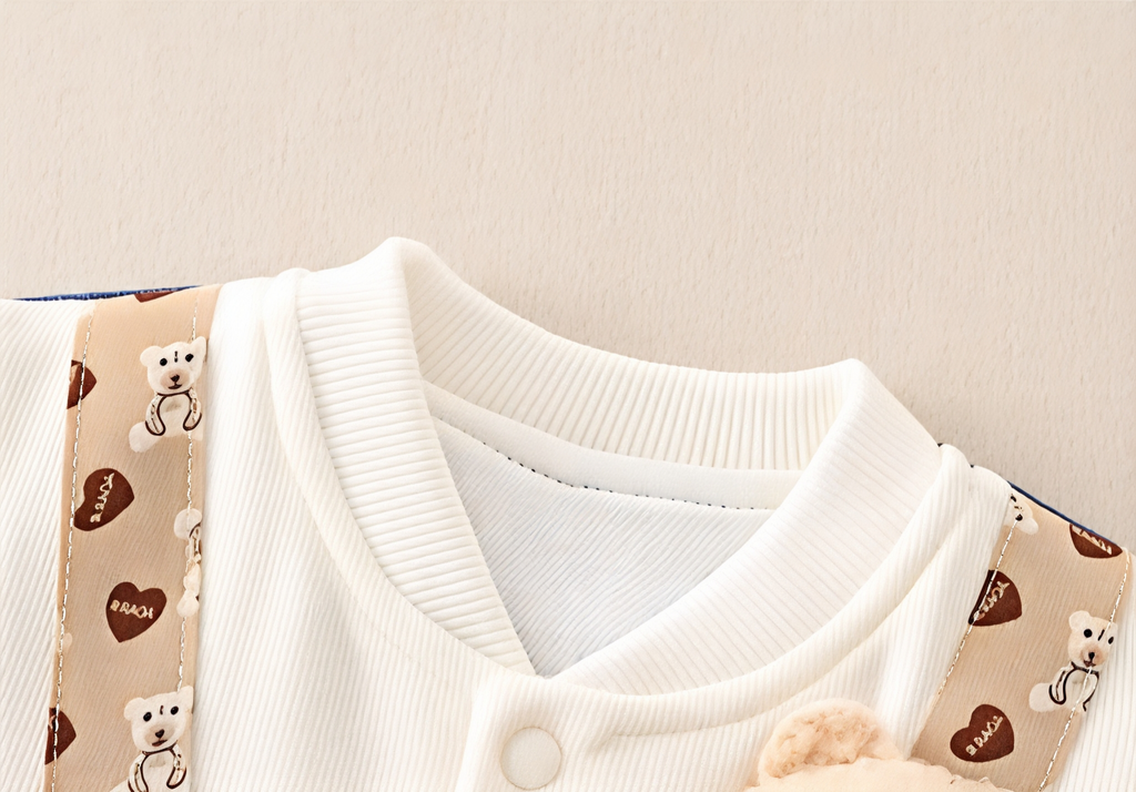 Teddy Buddy Summer Baby Romper – Cute Bear Cotton Outfit for Babies 🧸☀️