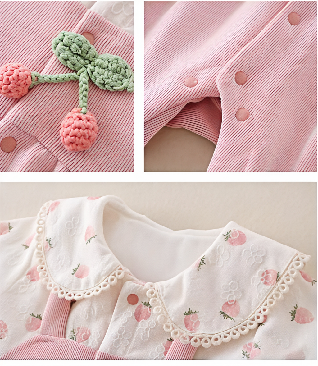 Cute Summer Baby Romper Set – Soft Cotton Floral & Pink Outfit 🌼