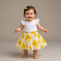 Baby Girls Yellow Floral Skirt – Single Piece Only | Soft Pleated Skirt for 1–4 Years