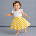 Yellow Striped Baby Girls Skirt – Single Piece Only | Trendy Pleated Skirt for 1–4 Years