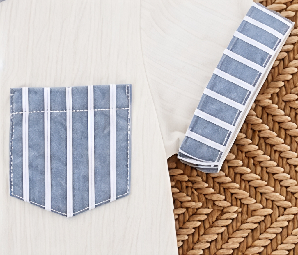 Baby Boys White & Sky Blue Striped Summer Co-Ord Set