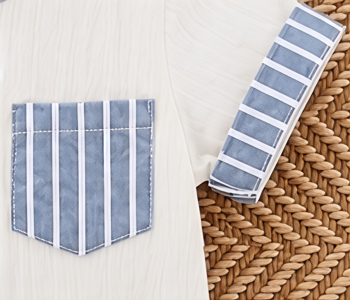 Baby Boys White & Sky Blue Striped Summer Co-Ord Set