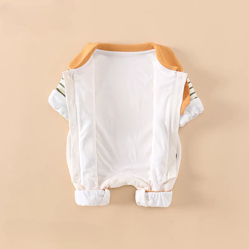 Baby Bear Print Romper – Lightweight Summer Cotton Jumpsuit for Boys & Girls | Cute Cartoon Full Sleeve Bodysuit