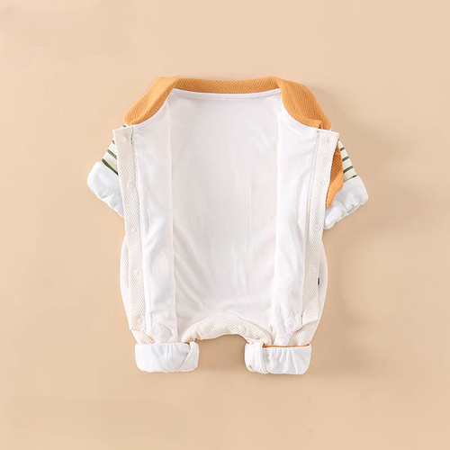 Baby Bear Print Romper – Lightweight Summer Cotton Jumpsuit for Boys & Girls | Cute Cartoon Full Sleeve Bodysuit