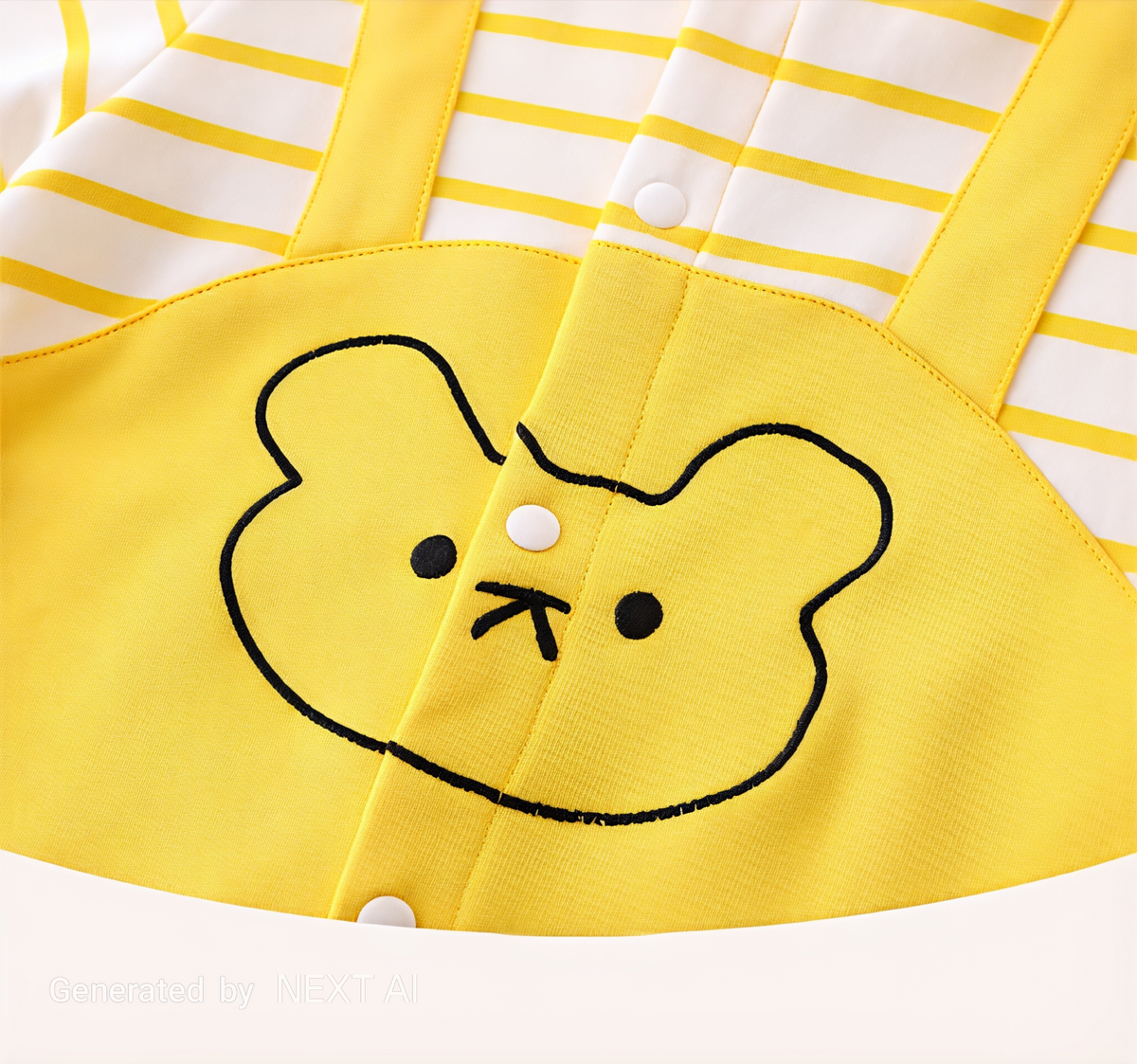 Baby Yellow Bear Print Romper with Bucket Hat – Lightweight Summer Cotton Jumpsuit for Boys & Girls