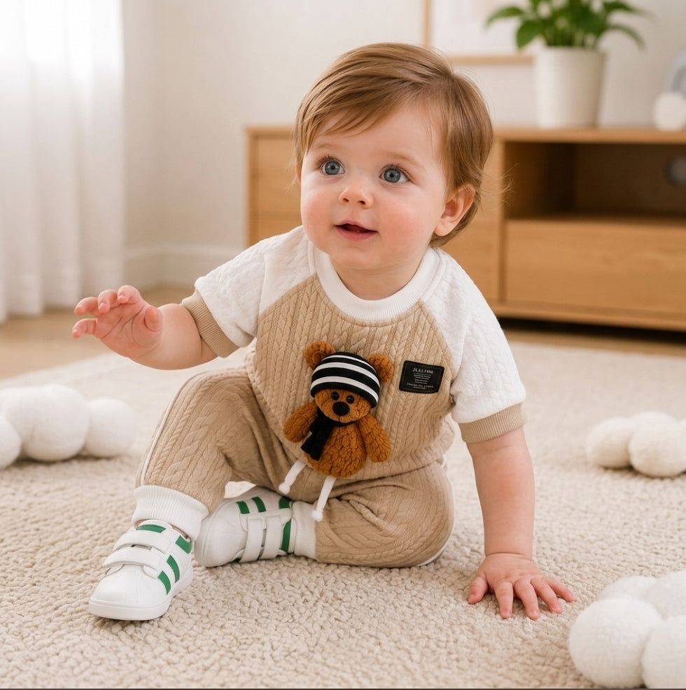 Premium Teddy Bear Knitted Co-Ord Set | Stylish & Cozy
