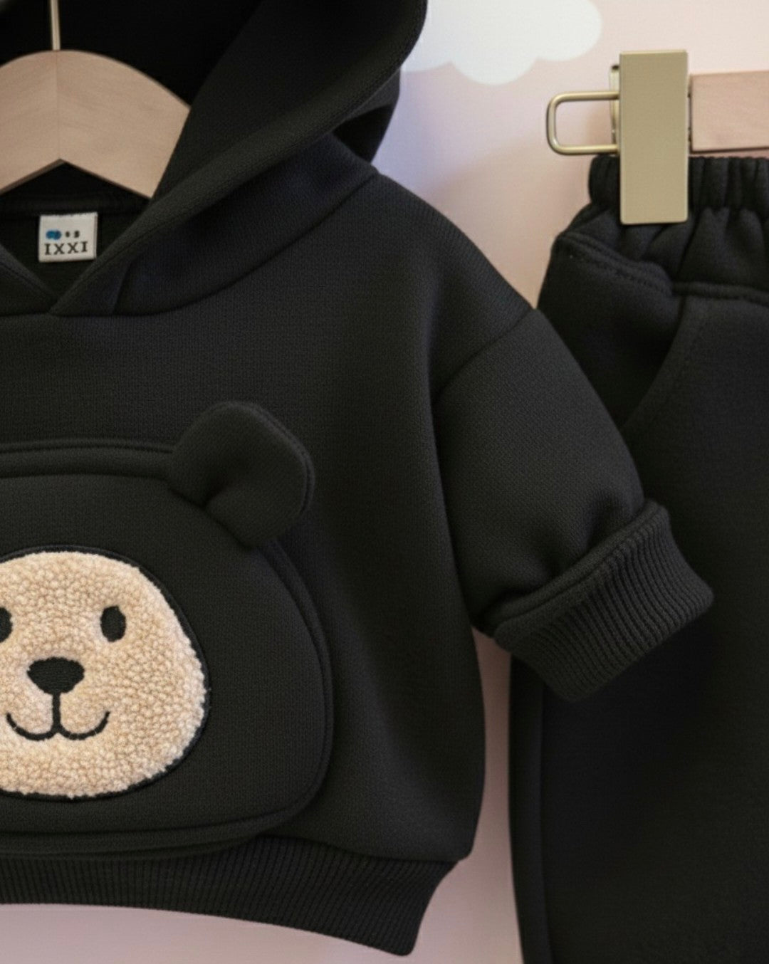 Little Cub Comfort: Premium Bear Hoodie & Jogger Set