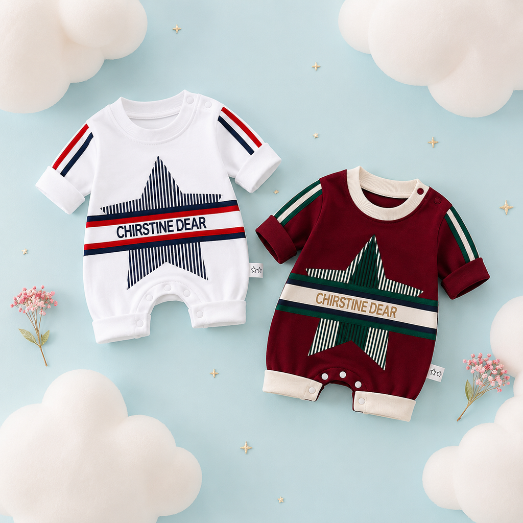Cute Star Baby Romper – 4 Colors available