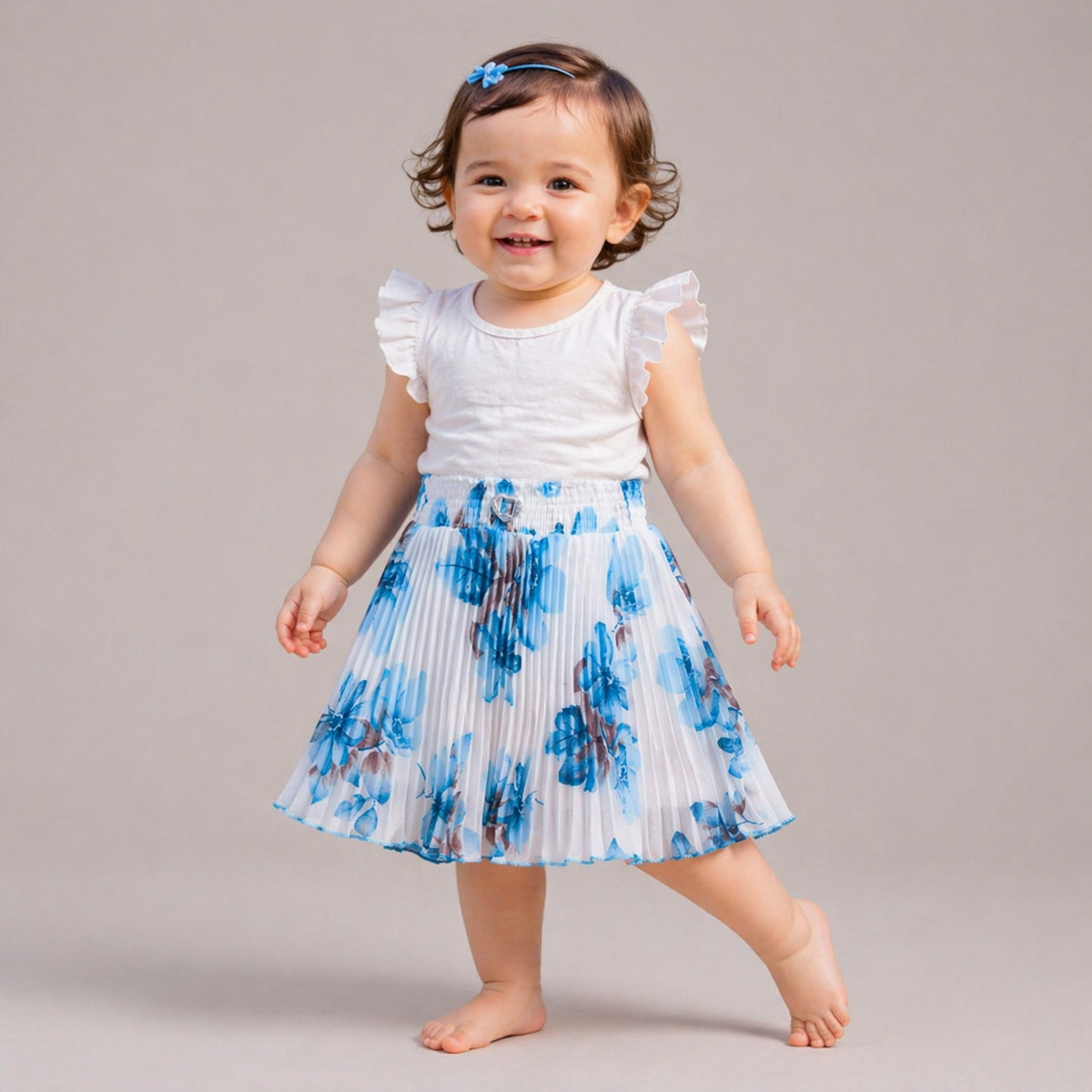Baby Girls Georgette Skirt – Only Single Piece | Elastic Waist | Soft Inner Astar | Stylish Printed Designer Skirt (6 Months to 5 Years)