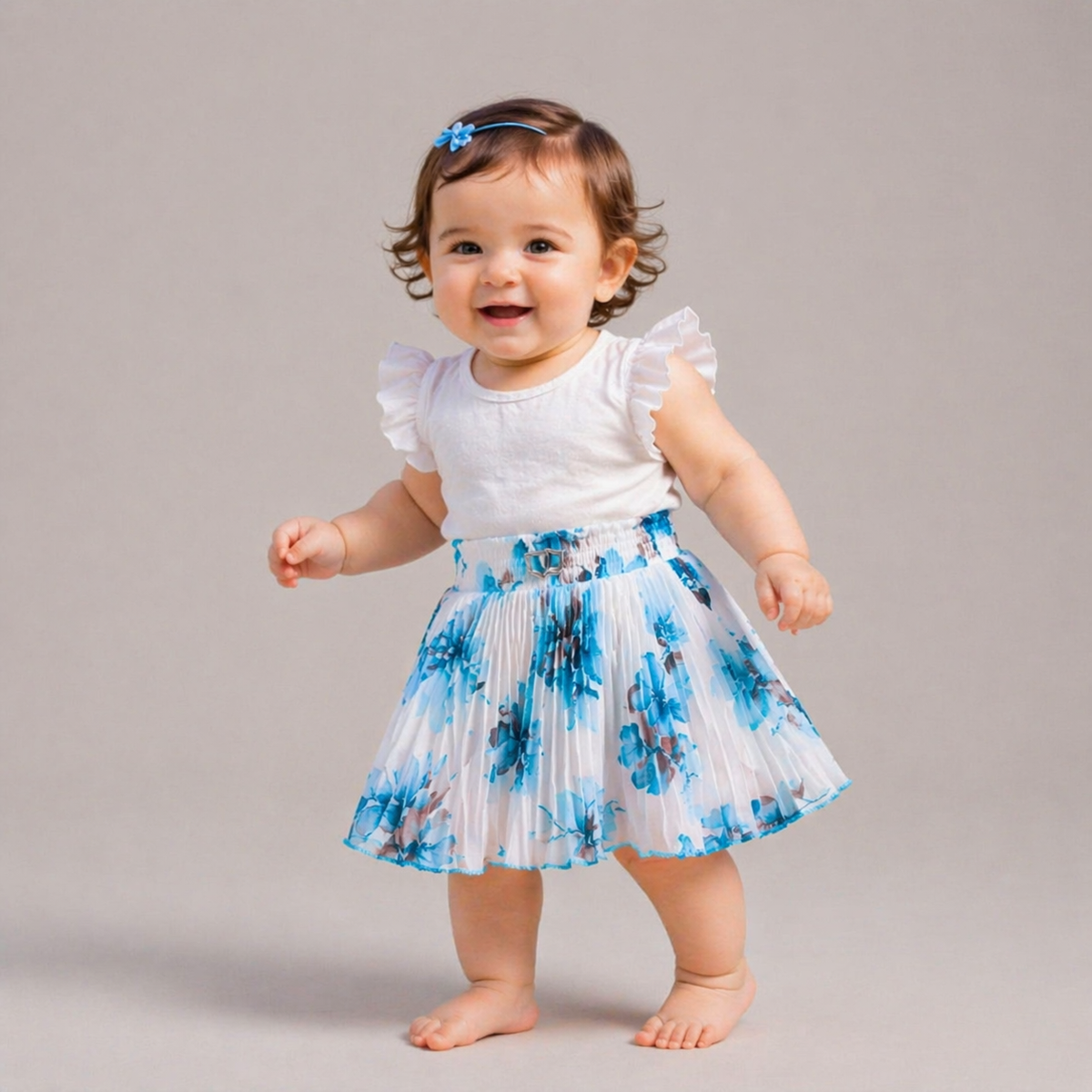 Baby Girls Georgette Skirt – Only Single Piece | Elastic Waist | Soft Inner Astar | Stylish Printed Designer Skirt (6 Months to 5 Years)