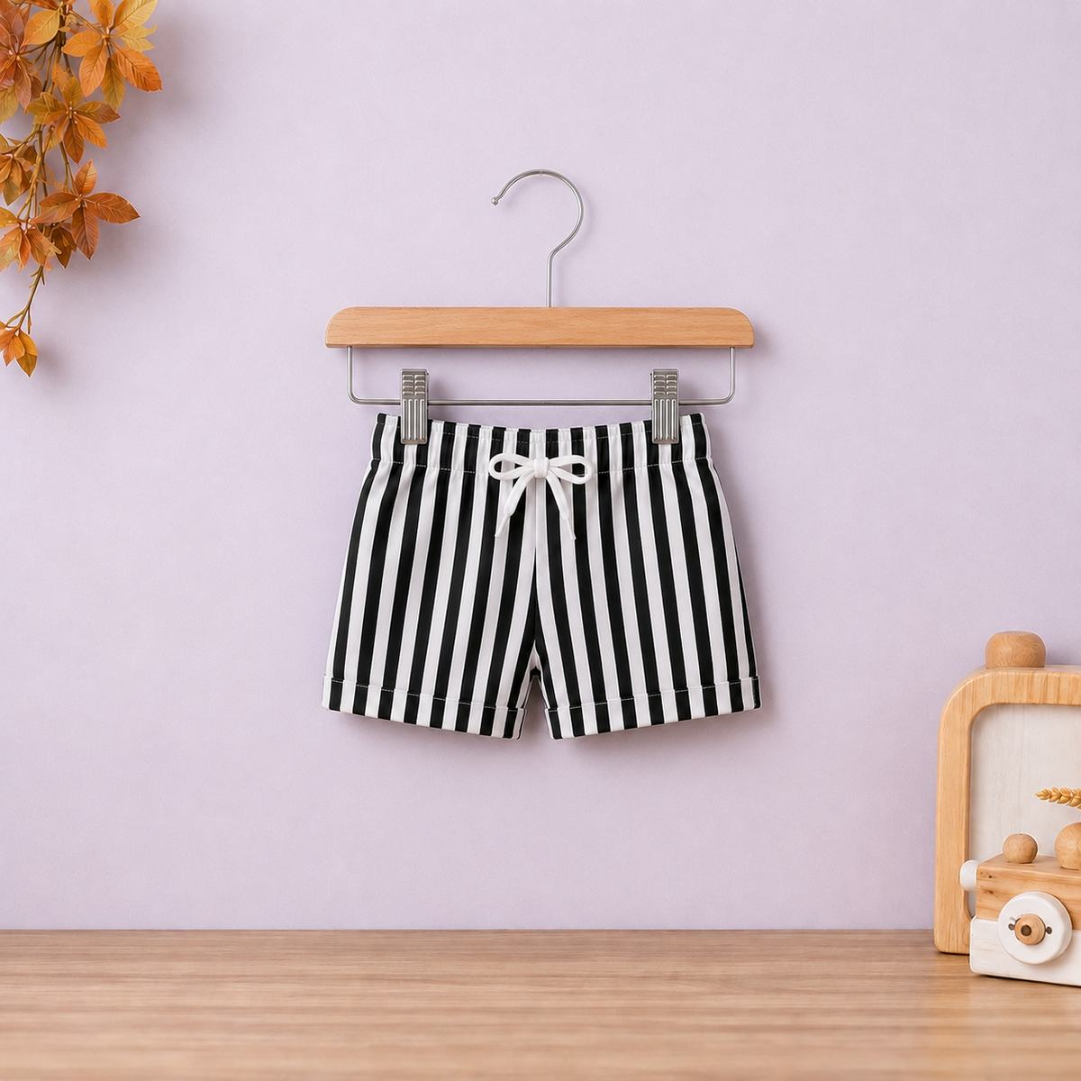 Stylish Kids Summer Co-ord Set | Black & White Striped Half Sleeve Shirt & Shorts Outfit