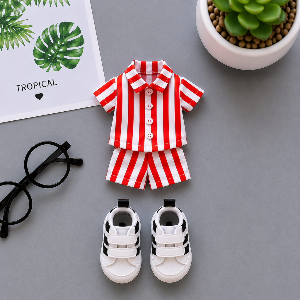 Red Stripe Baby Summer Co-ord Set | Mini Fashion Outfit ❤️🤍
