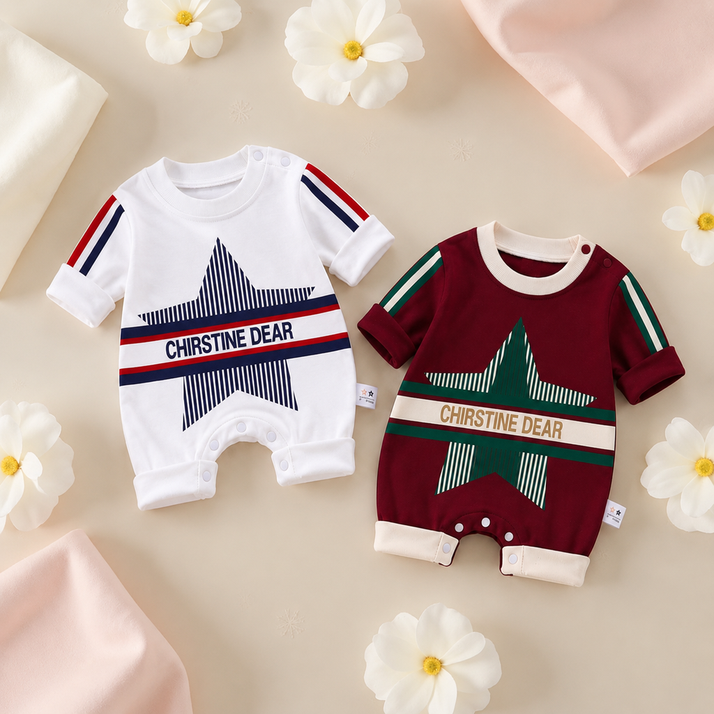 Cute Star Baby Romper – 4 Colors available