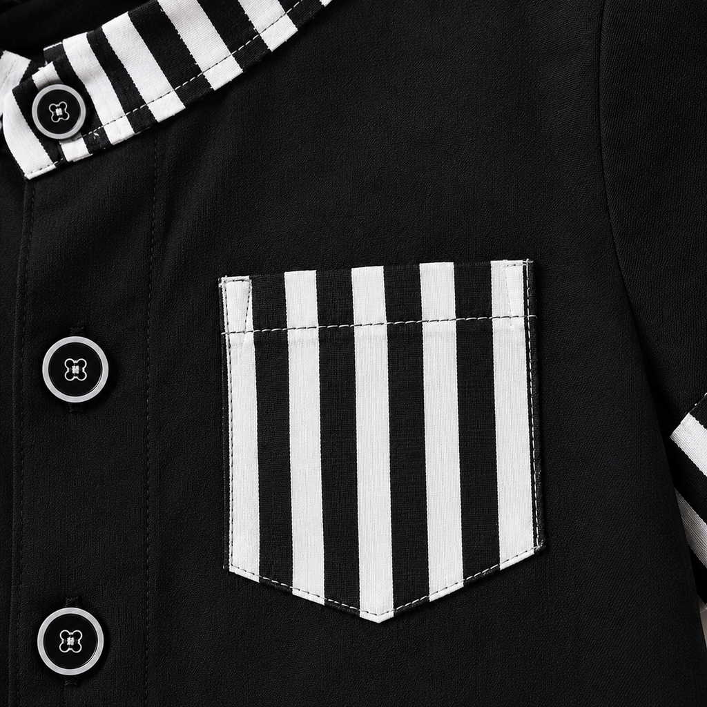 Stylish Kids Summer Co-ord Set | Black & White Striped Half Sleeve Shirt & Shorts Outfit