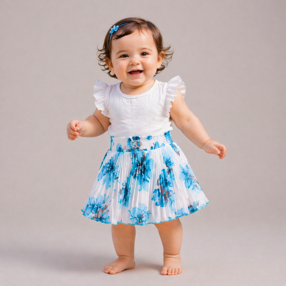Baby Girls Georgette Skirt – Only Single Piece | Elastic Waist | Soft Inner Astar | Stylish Printed Designer Skirt (6 Months to 5 Years)