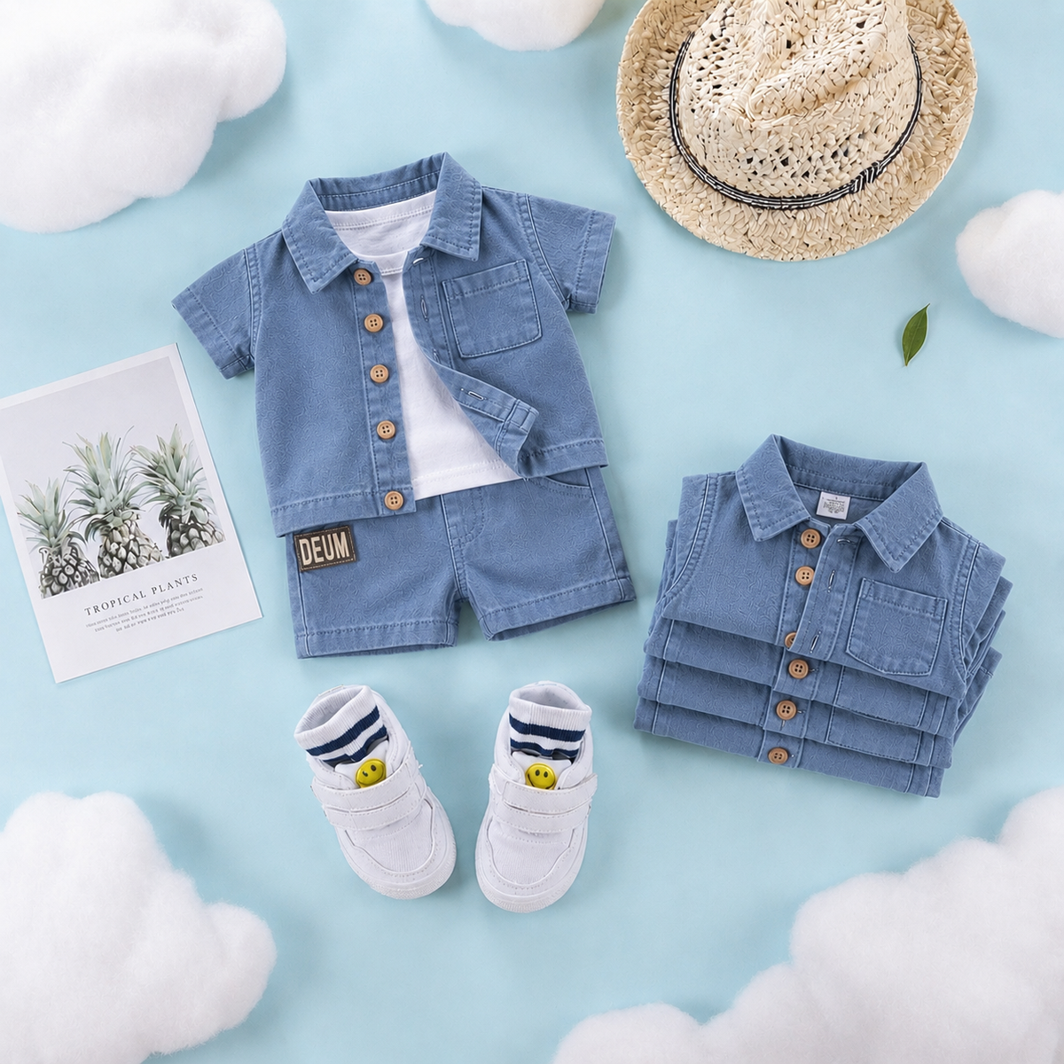 Baby Boys and girls Denim Outfit Set
