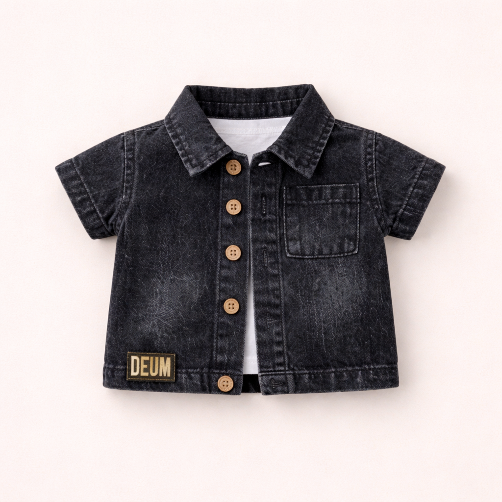 Baby & Kids Denim Co-ord Set | Shirt + T-Shirt + Shorts | Unisex (8M–5Y)