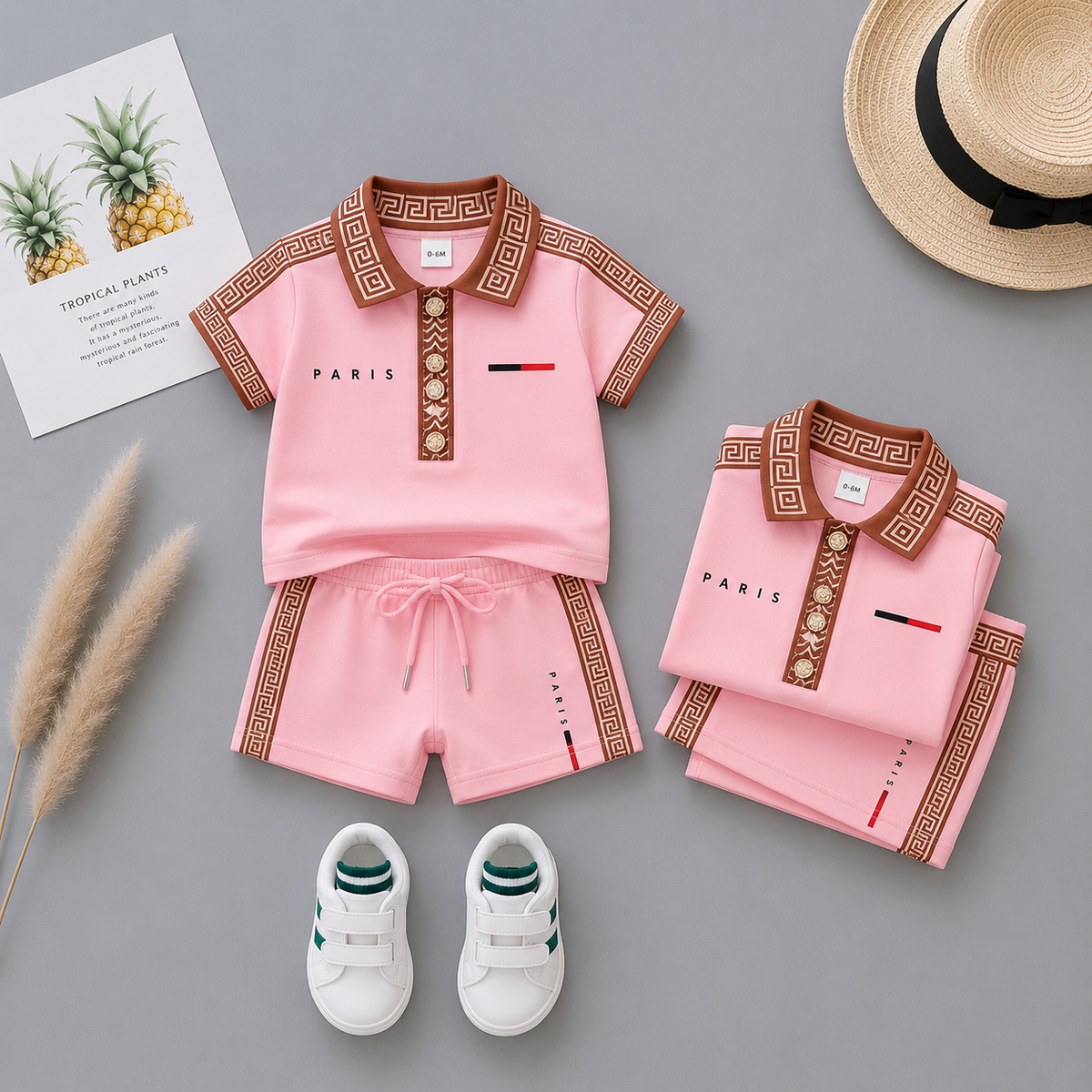 PARIS Premium Baby Boys Polo T-Shirt & Shorts Set | Cute Fashion Outfit | 6 Months–5 Years 🧸✨