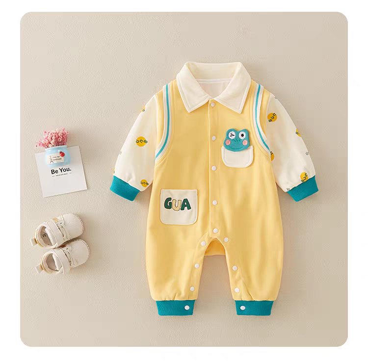 🐸 Cute  Baby Romper – Soft Cotton Jumpsuit 👶✨