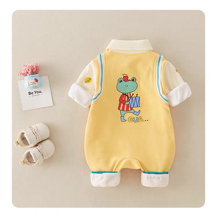 🐸 Cute  Baby Romper – Soft Cotton Jumpsuit 👶✨