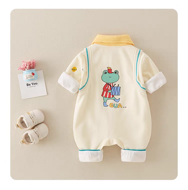 🐸 Cute  Baby Romper – Soft Cotton Jumpsuit 👶✨